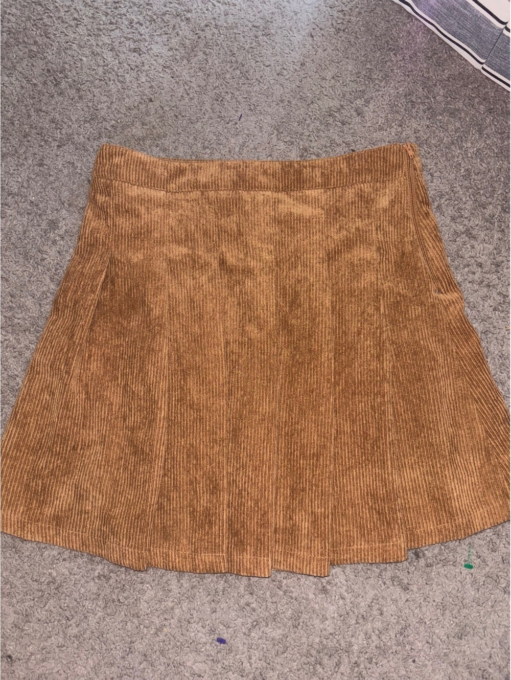 Denim Blvd Los Angeles Brown Corduroy Skater Mini Skirt Size M
